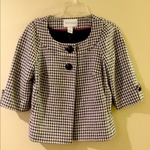 Houndstooth cropped jacket